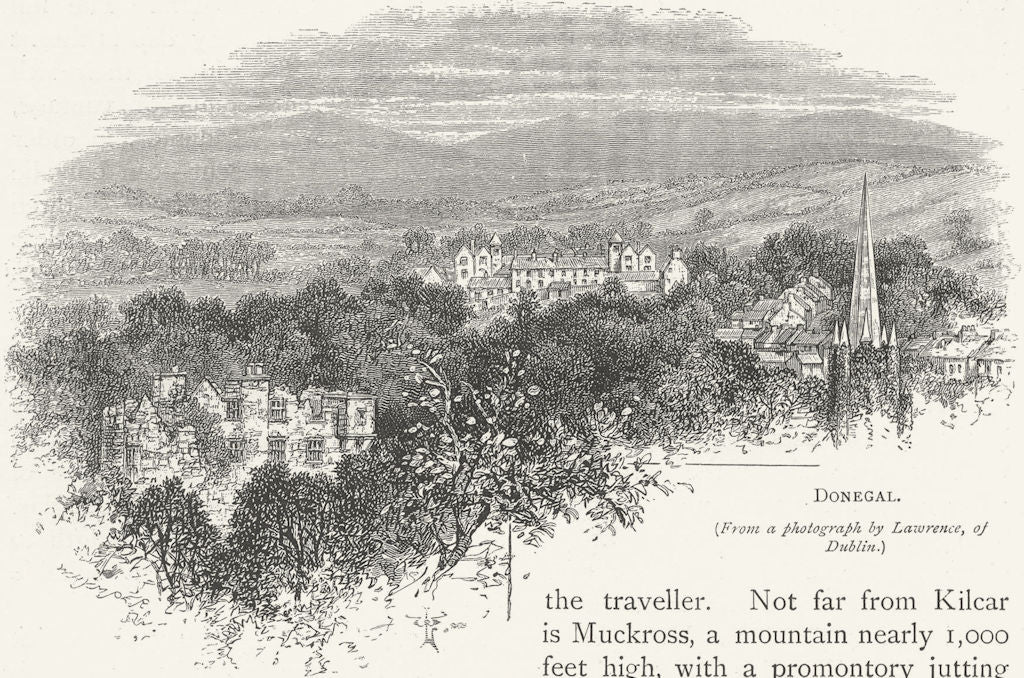 IRELAND. Donegal 1888 old antique vintage print picture